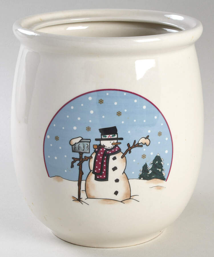 Snowmen Serenade II Medium Canister No Lid by Meiwa-1