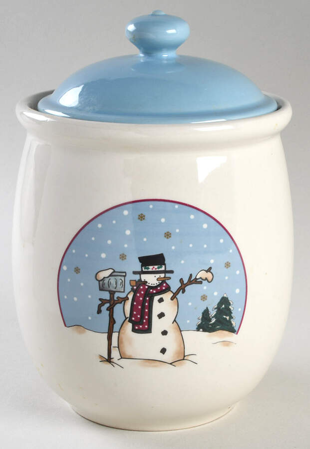 Snowmen Serenade II Medium Canister & Lid by Meiwa-1