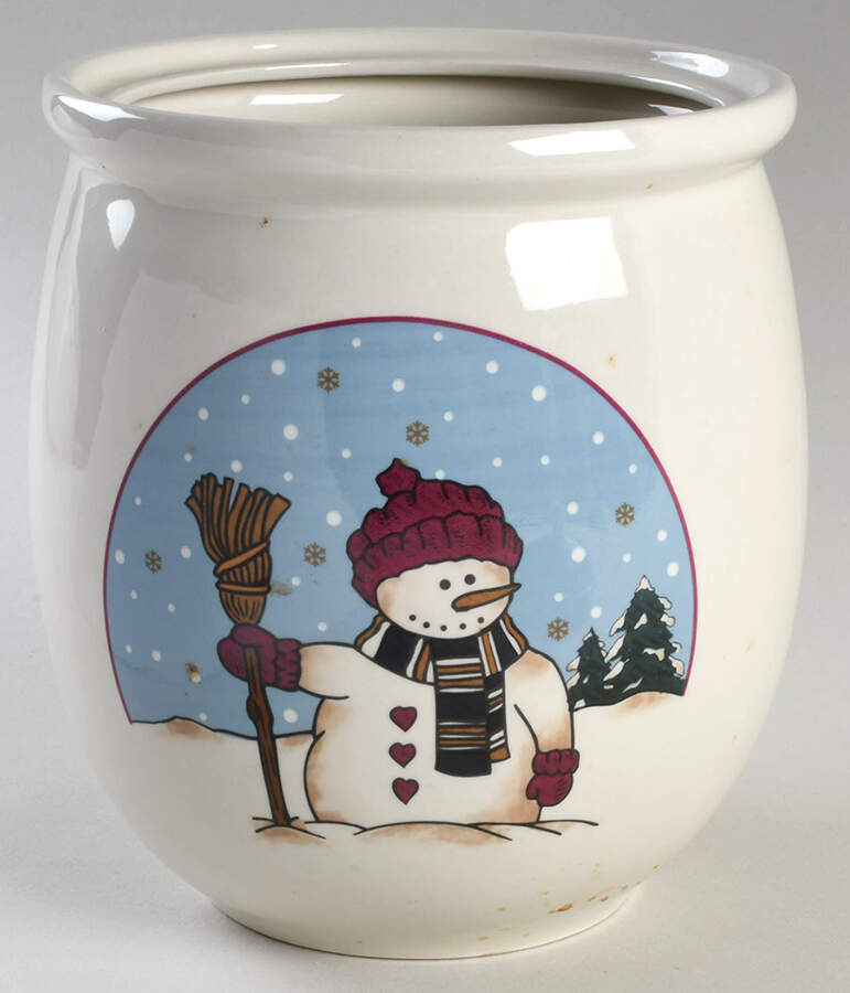 Snowmen Serenade II Large Canister No Lid by Meiwa-1