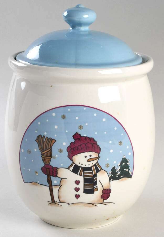Snowmen Serenade II Large Canister & Lid by Meiwa-1