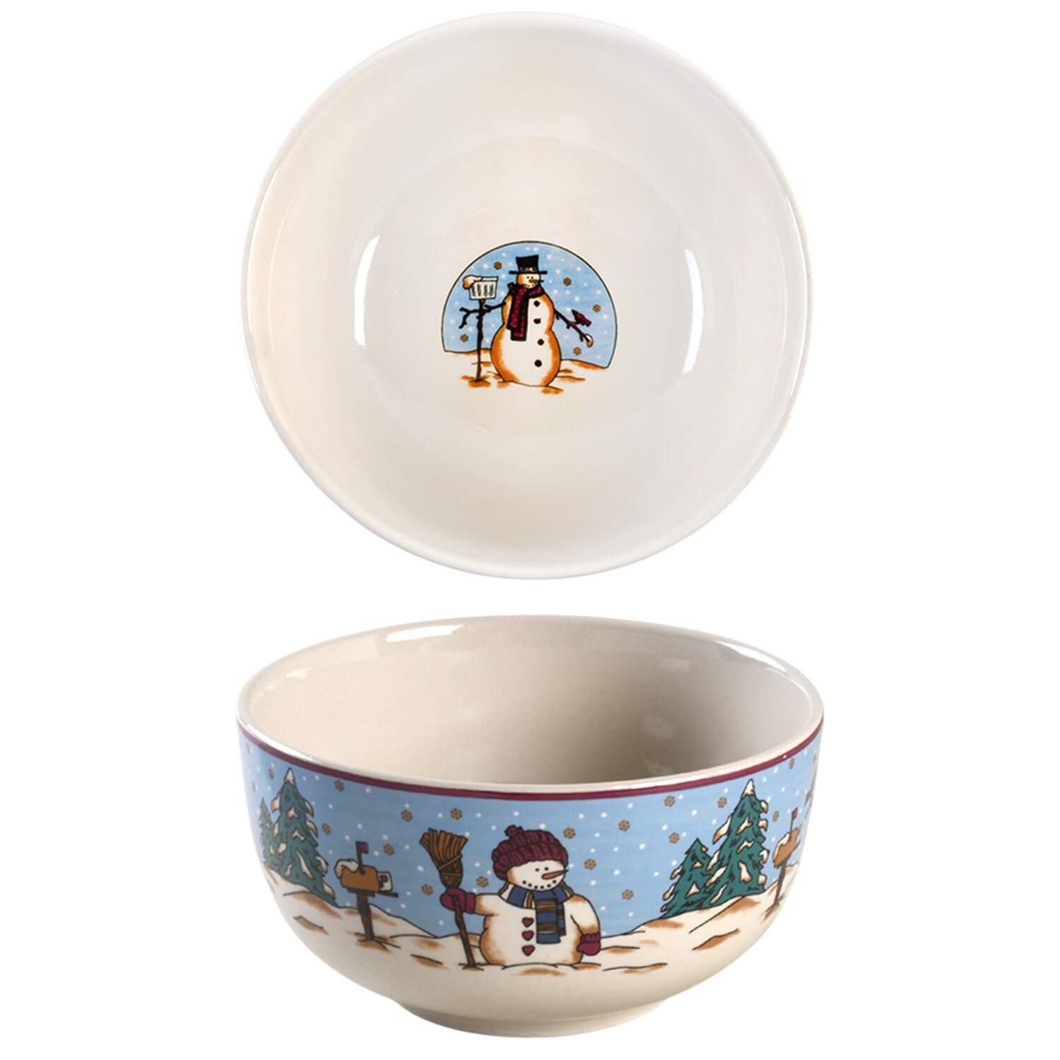 Snowmen Serenade II Soup/Cereal Bowl by Meiwa-1