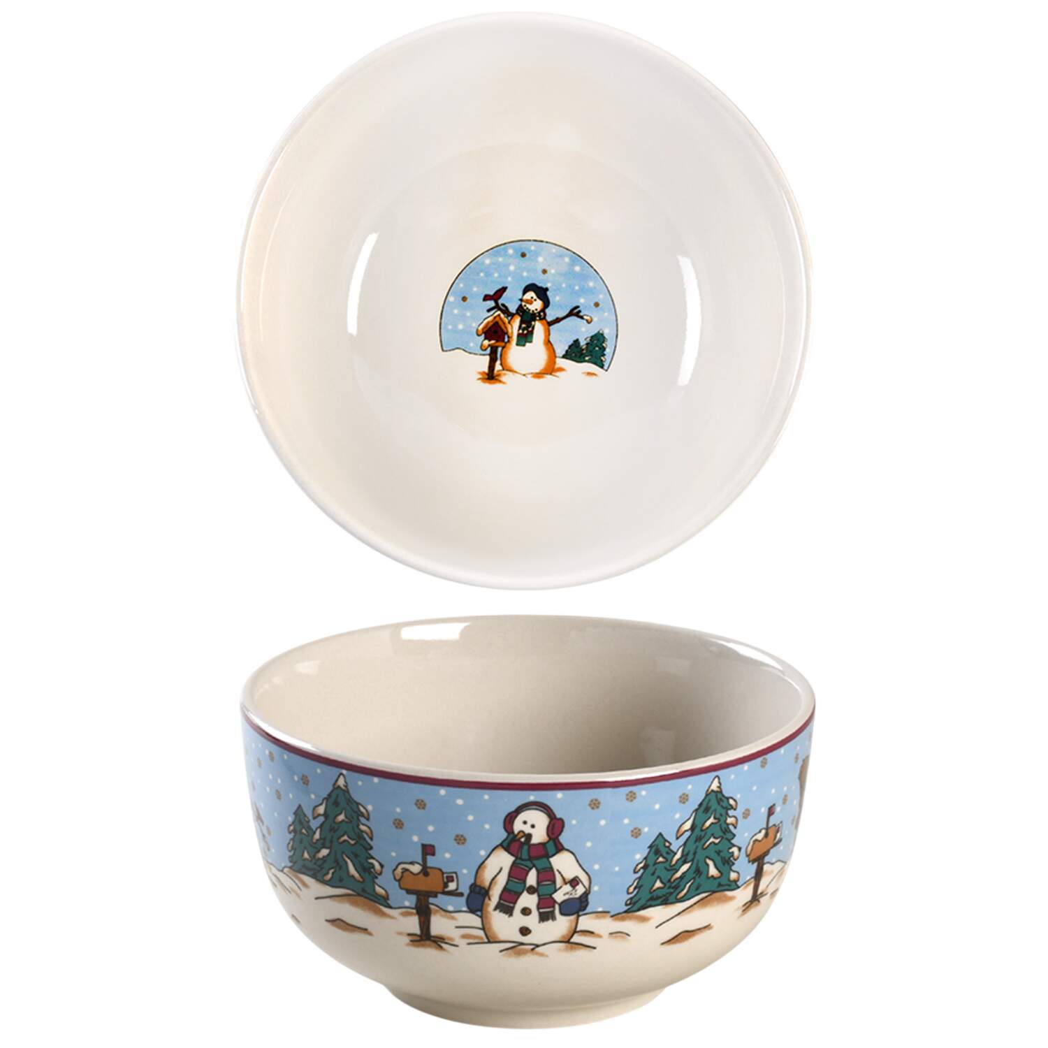 Snowmen Serenade II Soup/Cereal Bowl by Meiwa-1