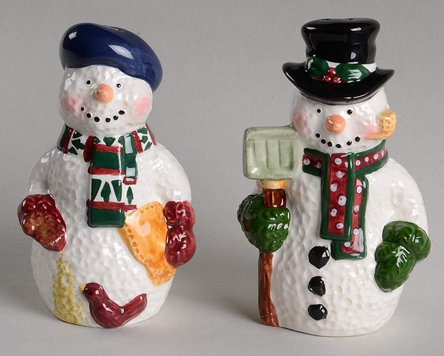 Snowmen Serenade II Figural Salt & Pepper Set by Meiwa-1