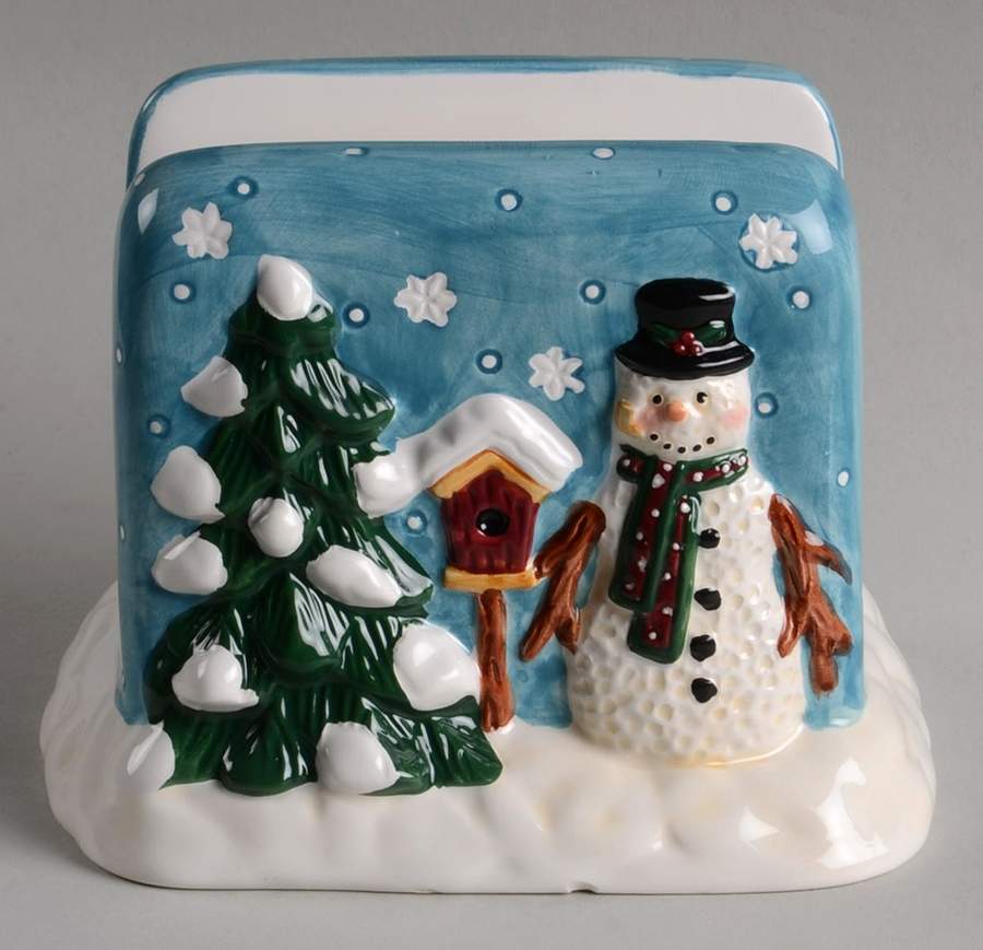 Snowmen Serenade II Figural Napkin Holder by Meiwa-1