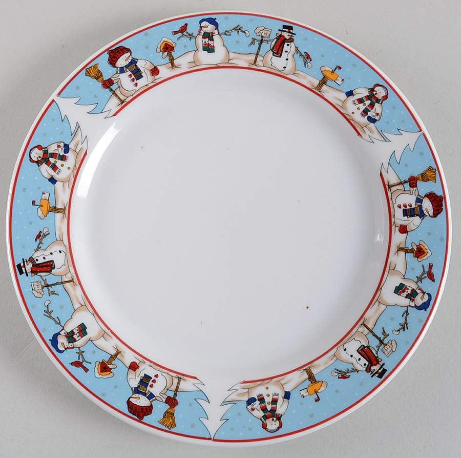 Snowmen Serenade II Salad Plate by Meiwa-1