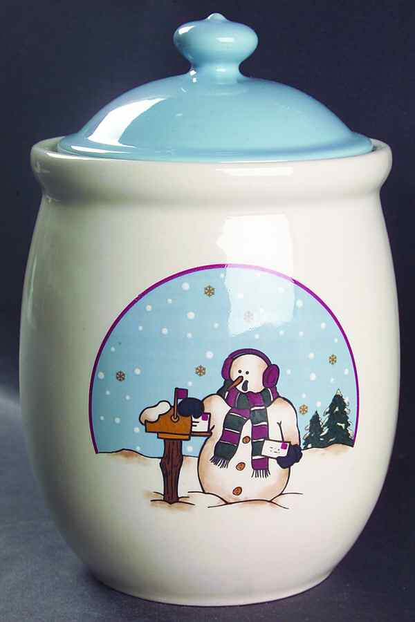Snowmen Serenade II Small Canister & Lid by Meiwa-1