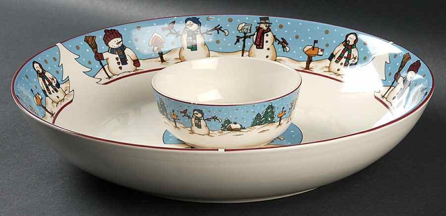 Snowmen Serenade II (2 Piece) Chip & Dip Set by Meiwa-1
