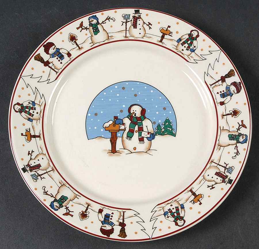 Snowmen Serenade II Salad Plate by Meiwa-1