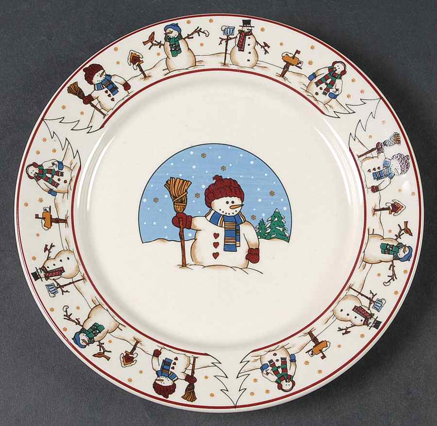 Snowmen Serenade II Salad Plate by Meiwa-1