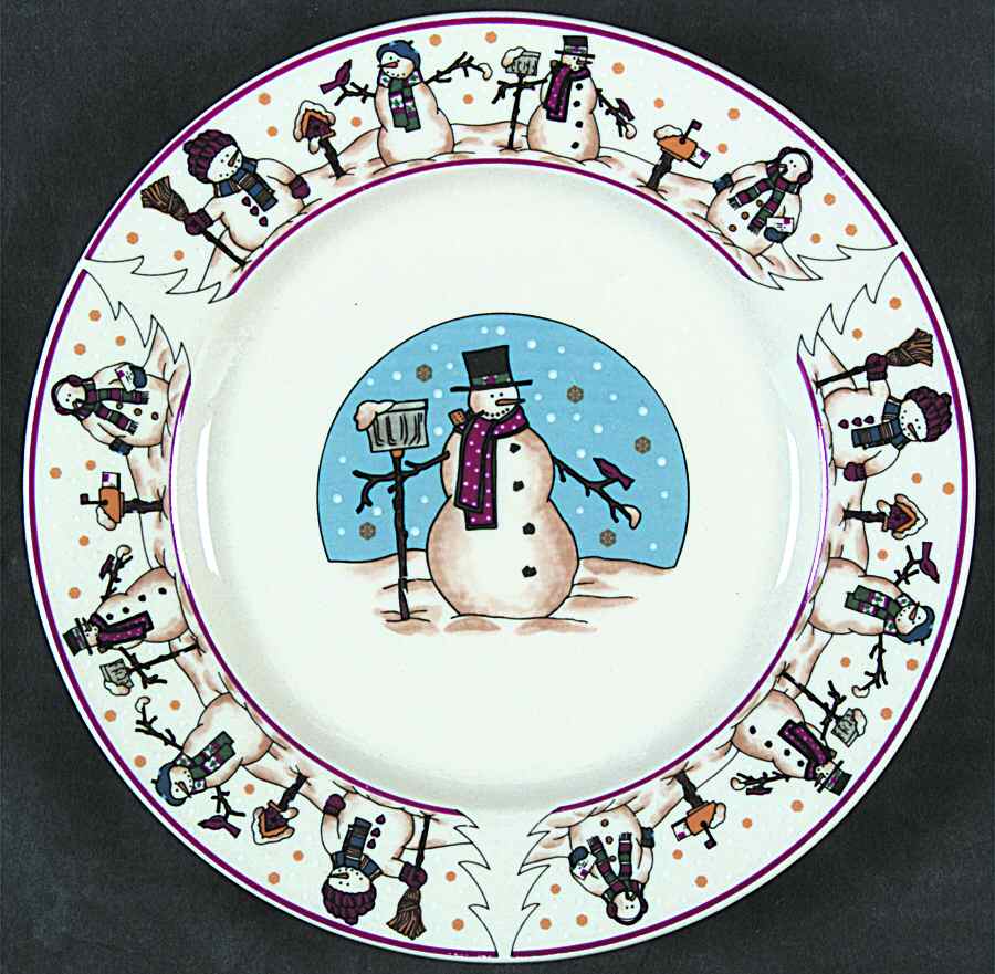 Snowmen Serenade II Salad Plate by Meiwa-1