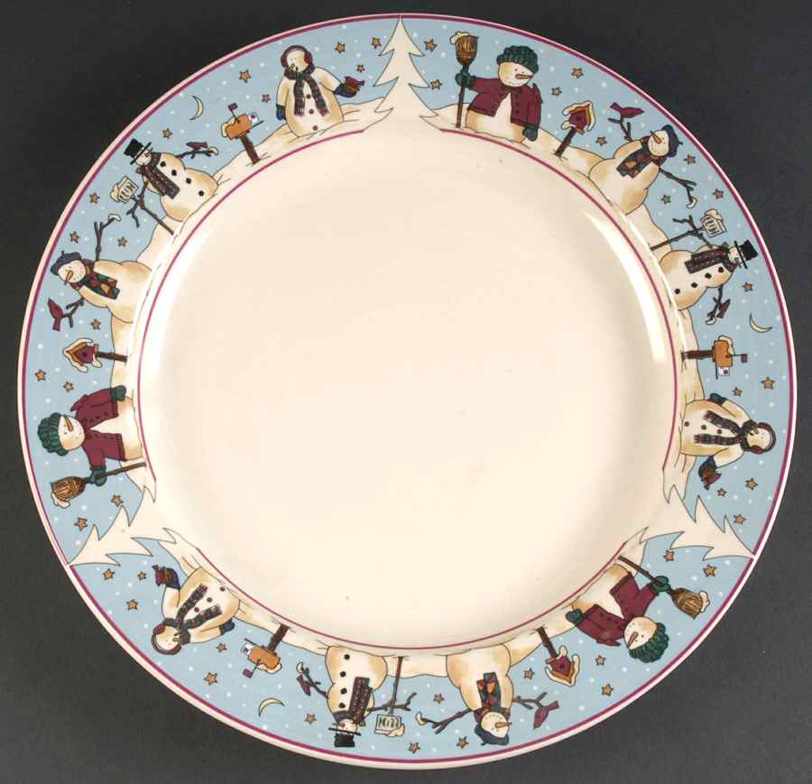 Snowmen Serenade II 12" Chop Plate (Round Platter) by Meiwa-1