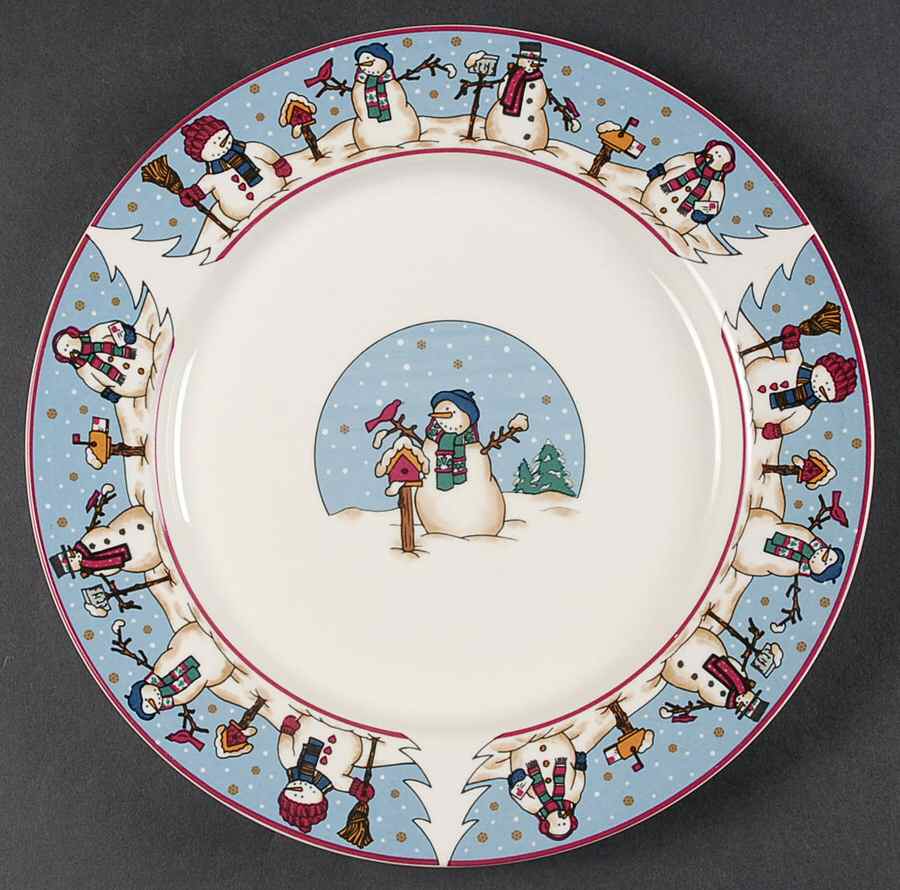 Snowmen Serenade II Dinner Plate by Meiwa-1