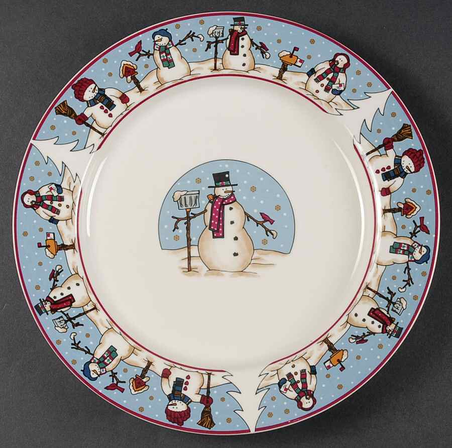 Snowmen Serenade II Dinner Plate by Meiwa-1