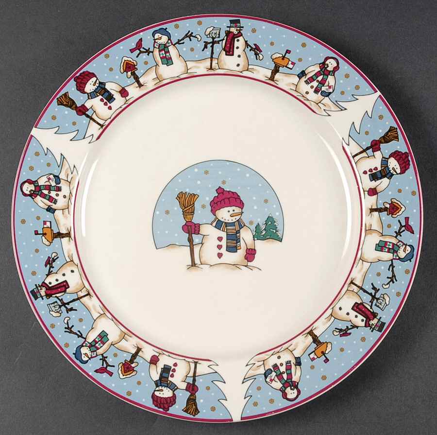 Snowmen Serenade II Dinner Plate by Meiwa-1