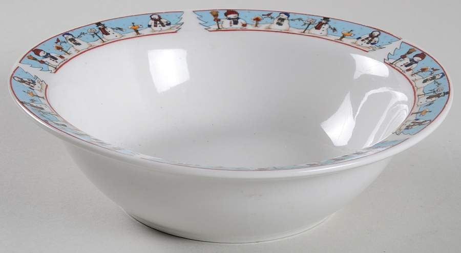 Snowmen Serenade II Rim Cereal Bowl by Meiwa-1