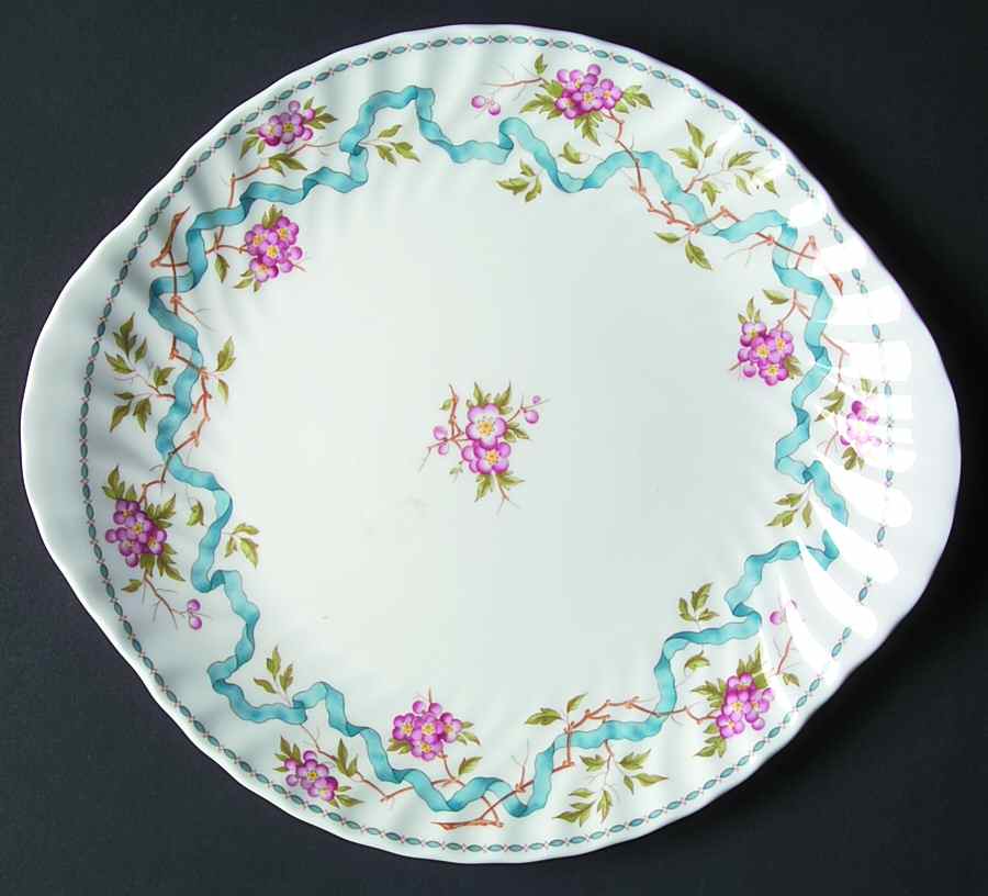 Ribbons & Blossoms Handled Cake Plate by Minton-1