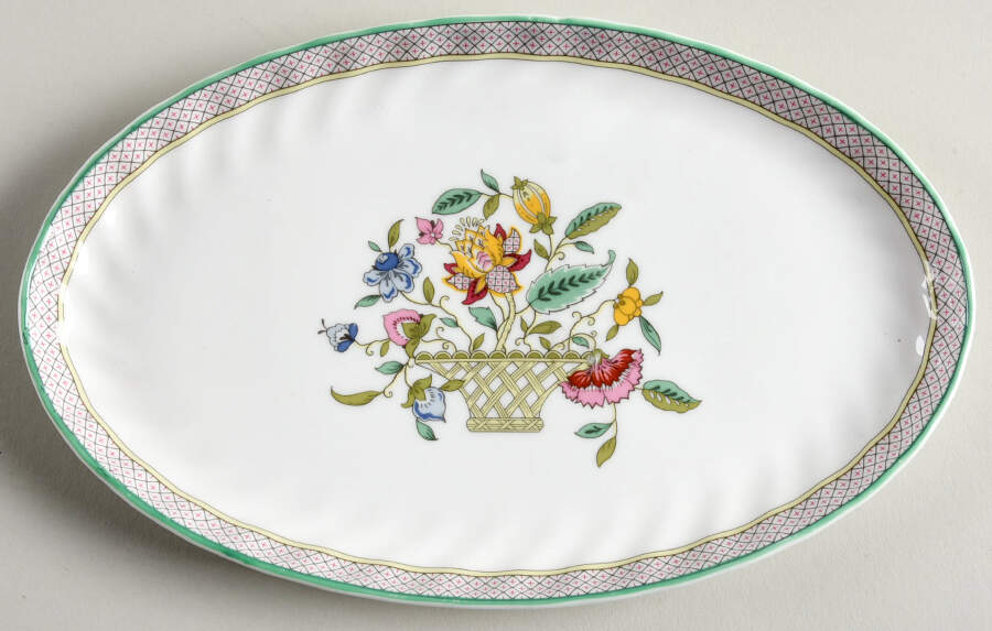 Haddon Hall Trellis 8" Oval Tray by Minton-1