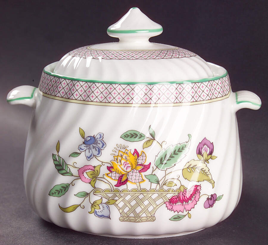 Haddon Hall Trellis Sugar Bowl & Lid by Minton-1