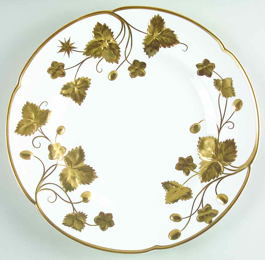 Victoria Strawberry Gold Dinner Plate by Minton-1