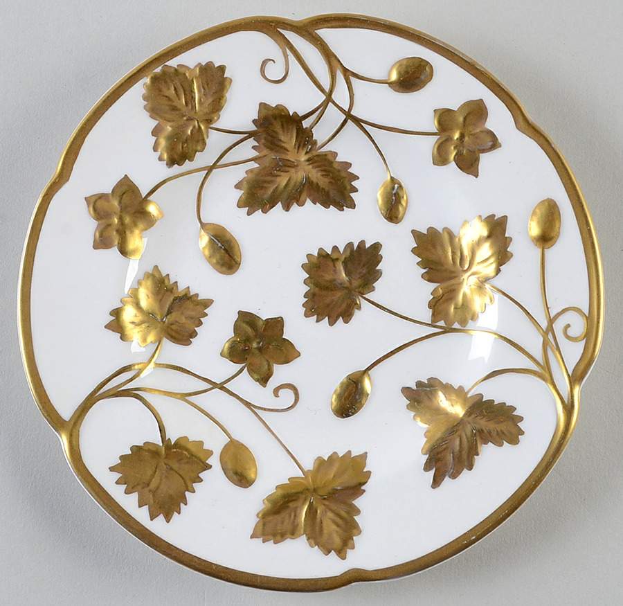 Victoria Strawberry Gold Bread & Butter Plate by Minton-1