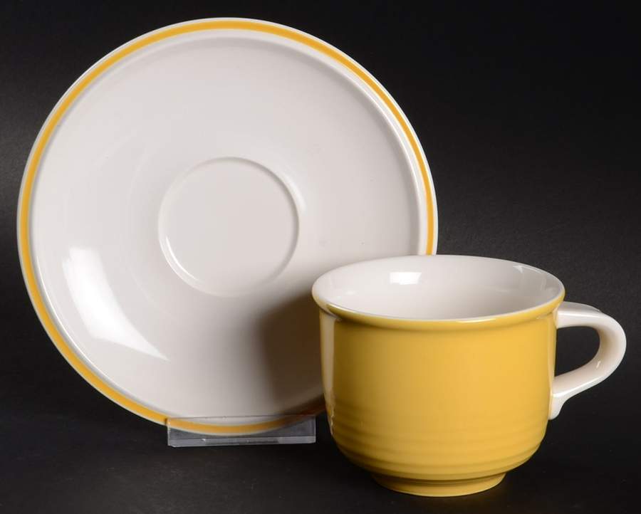 Everfresh Yellow Flat Cup & Saucer Set by Mikasa-1