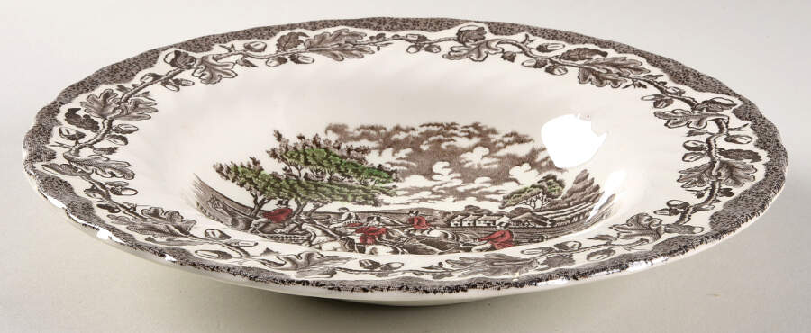 Country Life Brown Multicolor Rim Soup Bowl by Myott Staffordshire-1