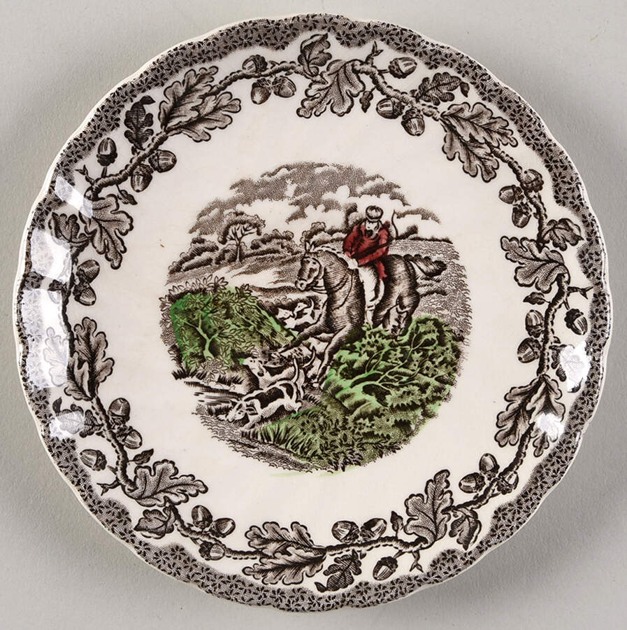 Country Life Brown Multicolor Saucer by Myott Staffordshire-1