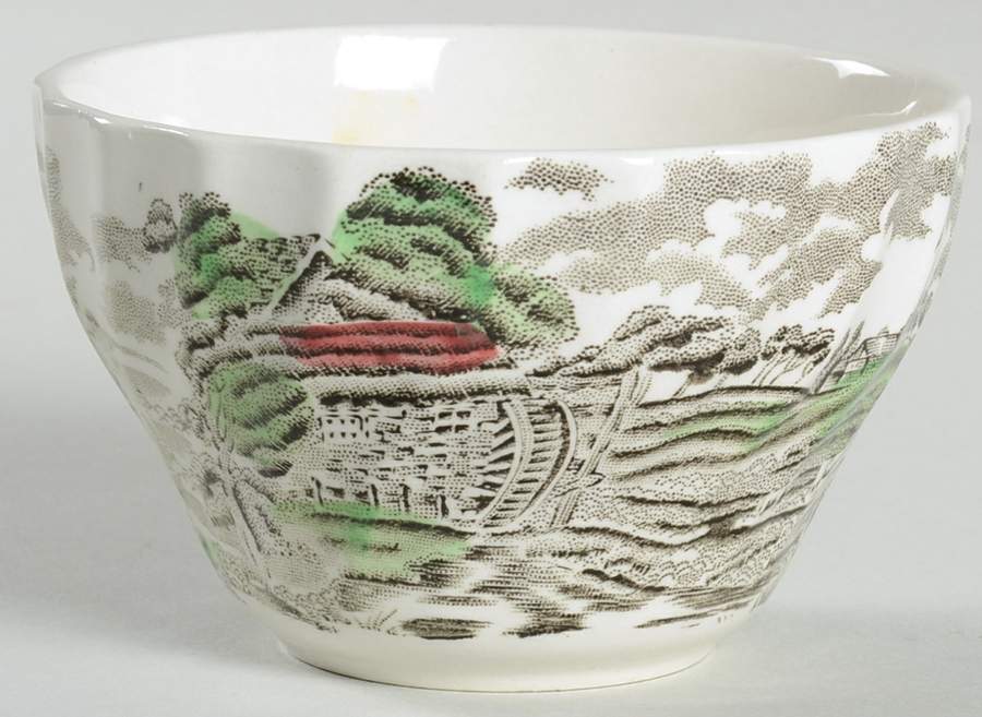 Country Life Brown Multicolor Open Sugar Bowl by Myott Staffordshire-1
