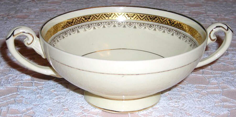 The Crowning Cream Footed Cream Soup Bowl by Myott Staffordshire-1