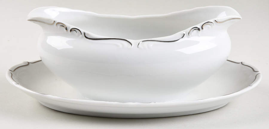 Simplicity Gravy Boat with Attached Underplate by Modern China & Table Institute-1