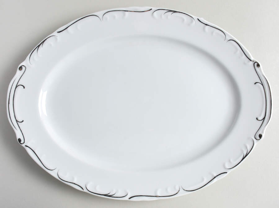 Simplicity 14" Oval Serving Platter by Modern China & Table Institute-1