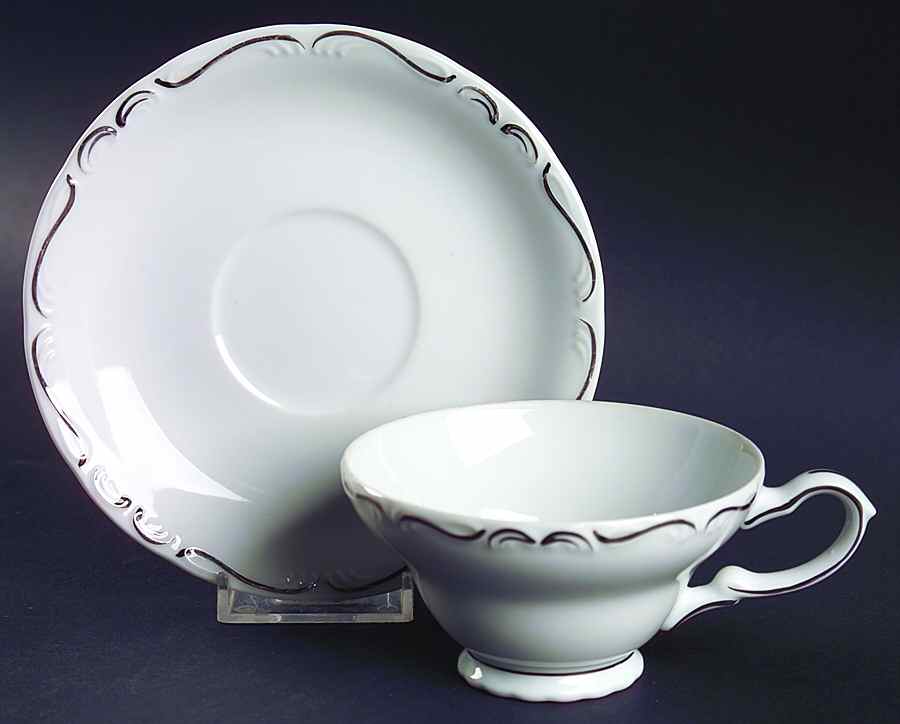 Simplicity Footed Cup & Saucer Set by Modern China & Table Institute-1