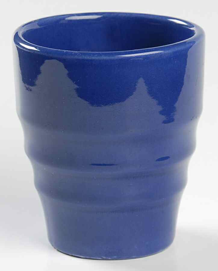200 Delphinium Blue (Rim, Glossy) 10 Oz China Tumbler with Wood Handle by Metlox - Poppytrail - Vernon-1