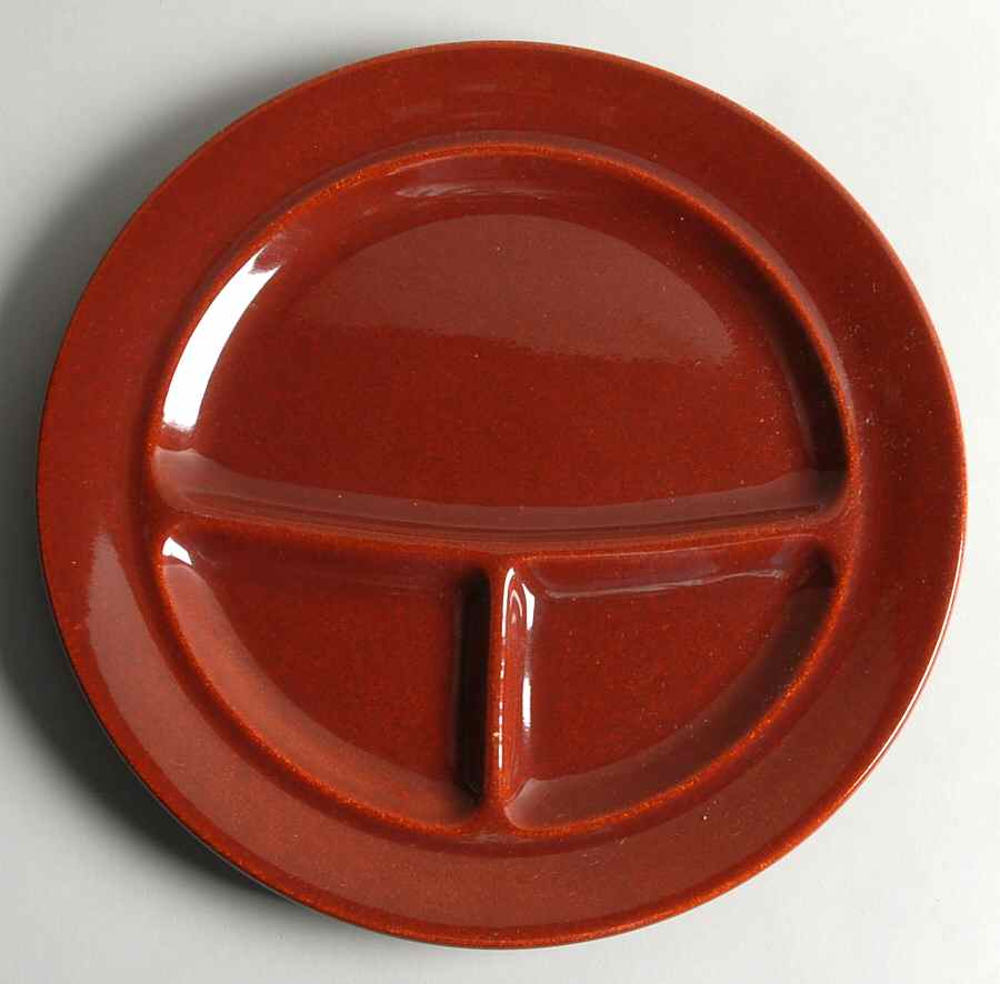 200 Rust (Glossy, Rim) Grill Plate by Metlox - Poppytrail - Vernon-1