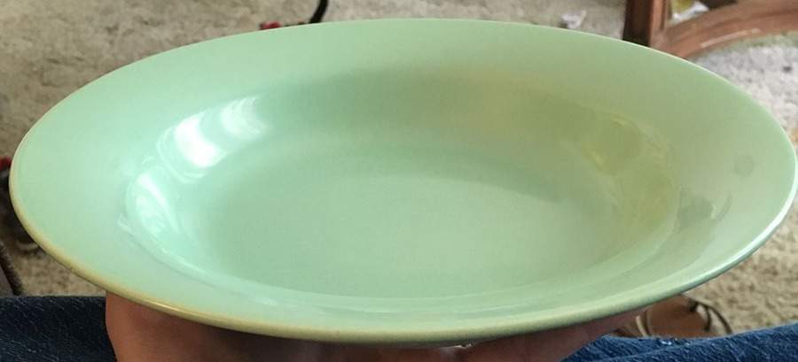 200 Opaline Green (Satin, Rim) Rim Soup Bowl by Metlox - Poppytrail - Vernon-1