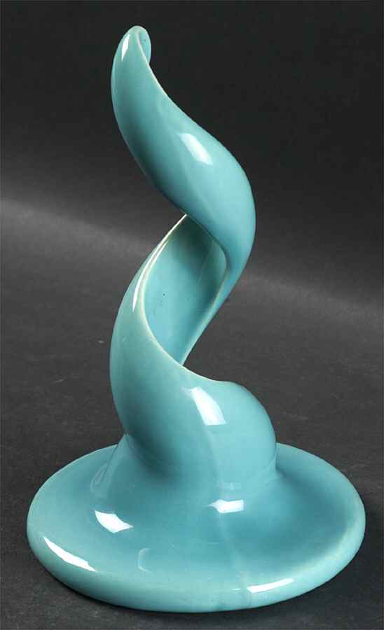 200 Turquoise (Glossy, Rim) Spiral Candlestick by Metlox - Poppytrail - Vernon-1