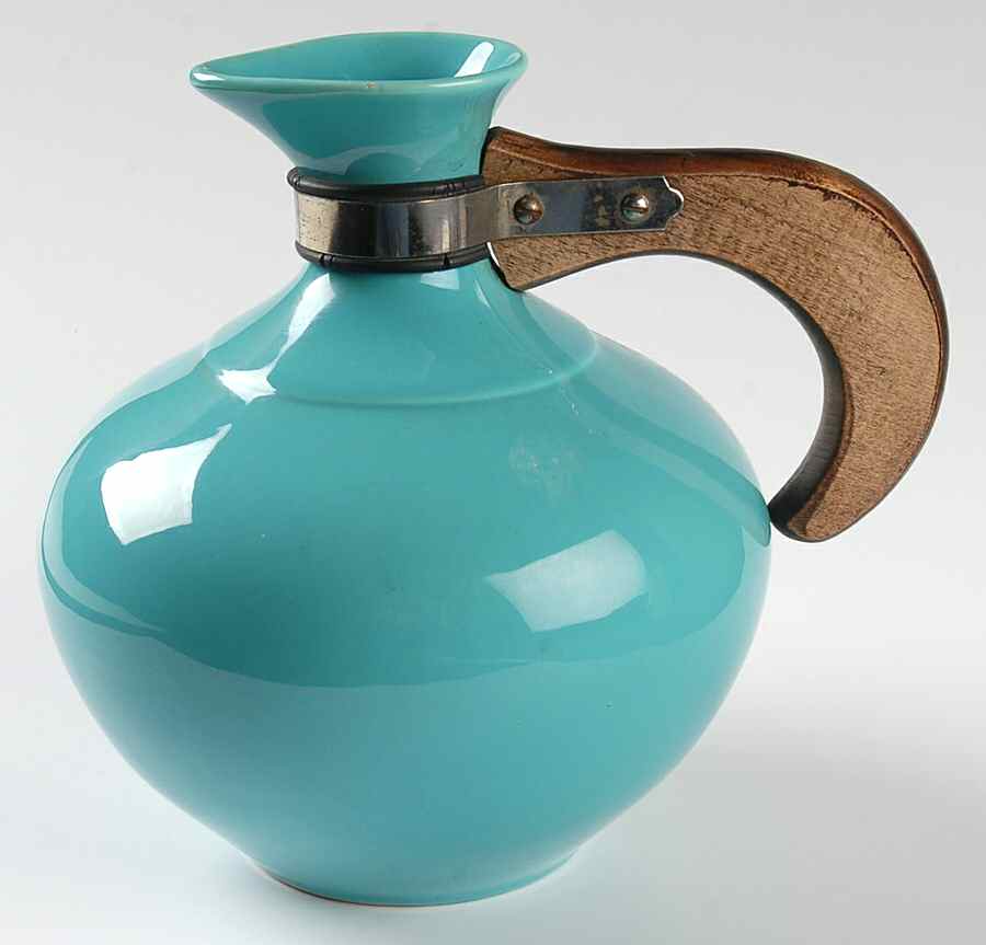 200 Sea Green (Glossy, Rim) Metal or Wood Handle Carafe No Lid by Metlox - Poppytrail - Vernon-1