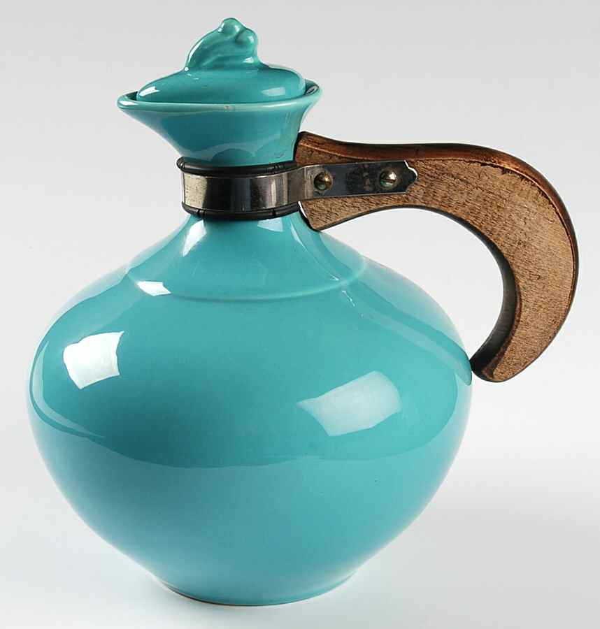 200 Sea Green (Glossy, Rim) Metal or Wood Handle Carafe & Lid by Metlox - Poppytrail - Vernon-1