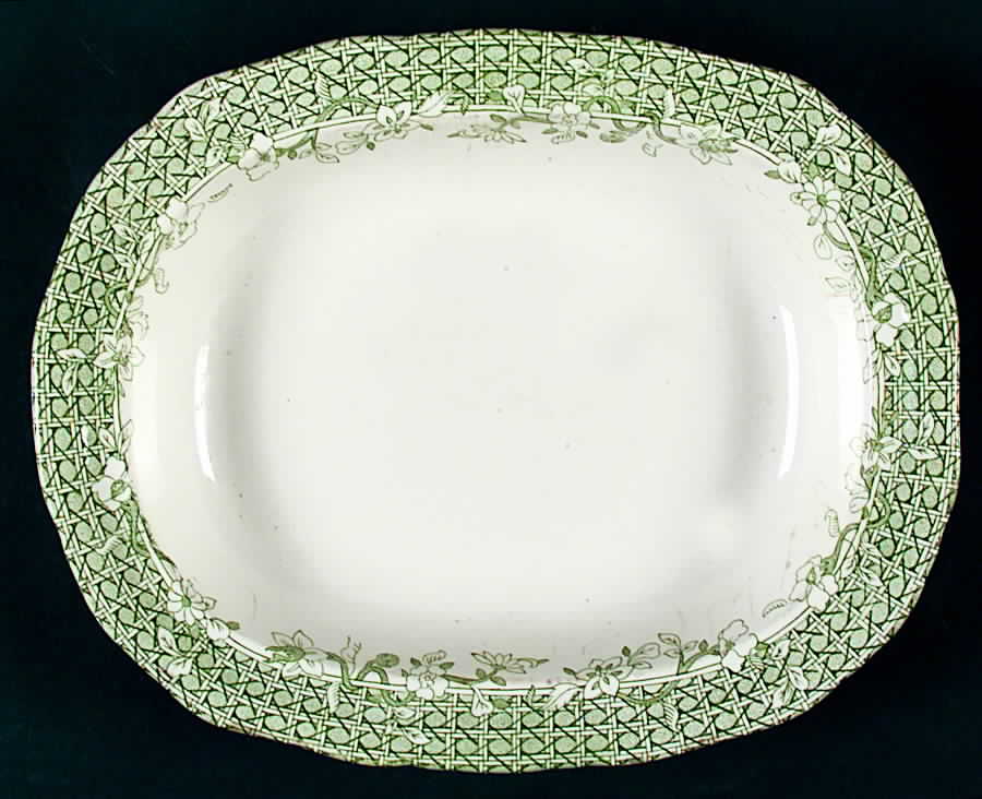 English Country Garden Green 10" Oval Vegetable Bowl by Mason's-1