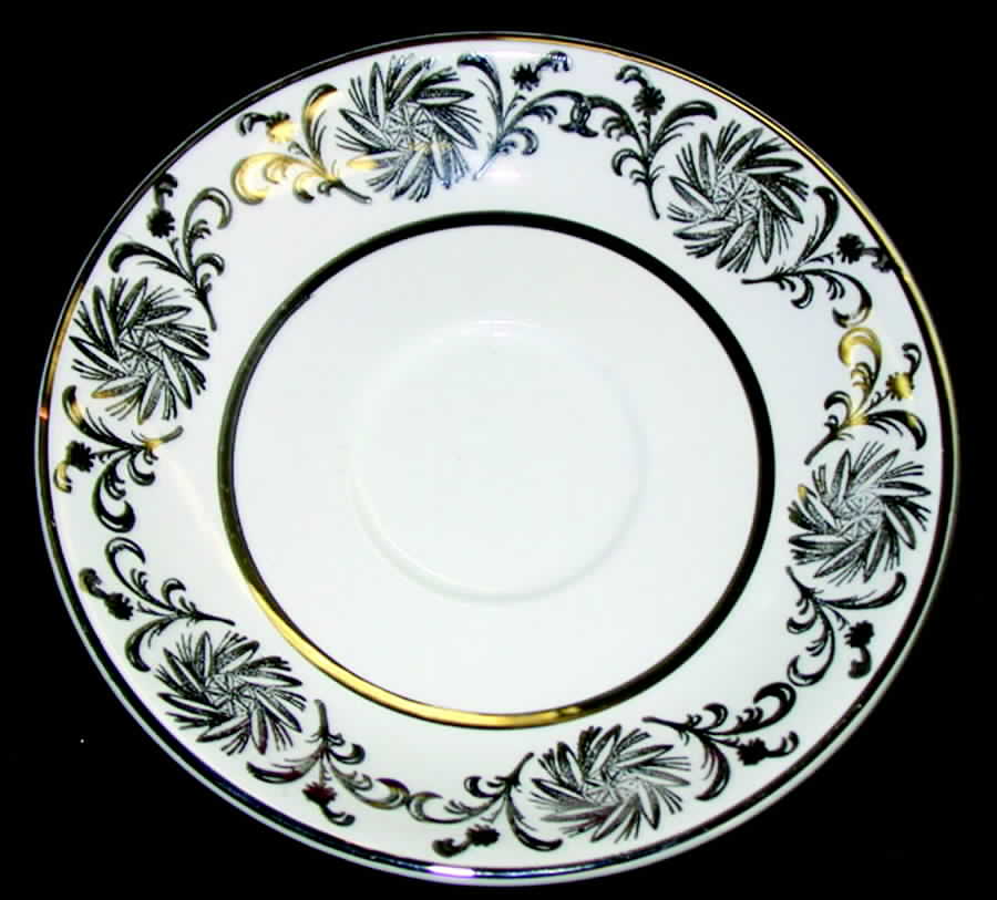 Silver Pinwheel Saucer by Alfred Meakin-1