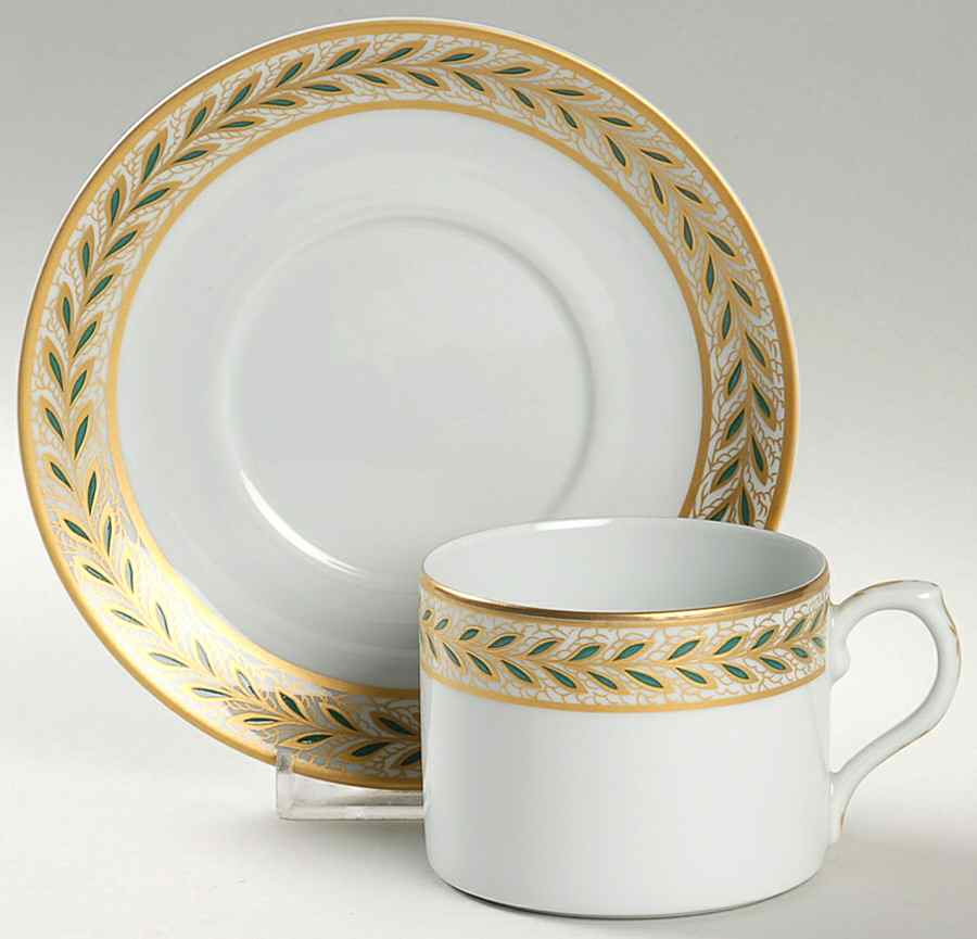 Emerald Vine Flat Cup & Saucer Set by Mottahedeh-1