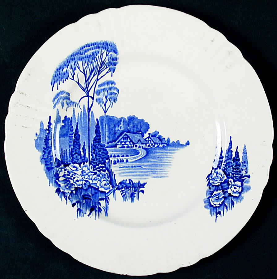 Homeland Blue (Rib, Scalloped) Bread & Butter Plate by Myott Staffordshire-1