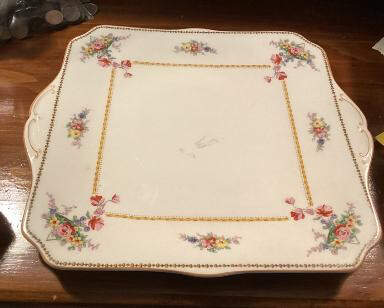 The Dainty Square Handled Cake Plate by Myott Staffordshire-1