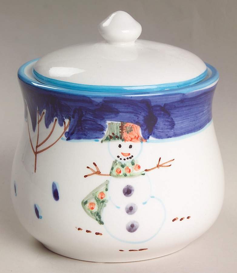 Snowman Sugar Bowl & Lid by Montgomery Ward-1