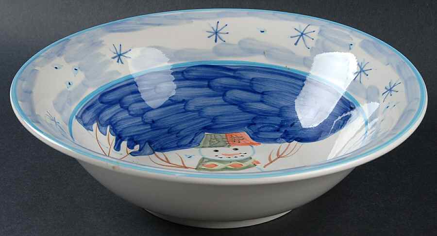 Snowman 9" Round Vegetable Bowl by Montgomery Ward-1