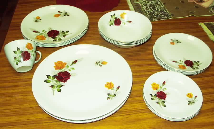 Rose Duet Flat Cup & Saucer Set by Alfred Meakin-1