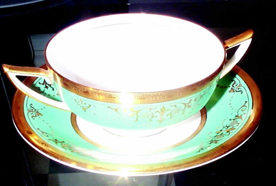 H5199 Footed Cream Soup Bowl & Saucer Set by Minton-1