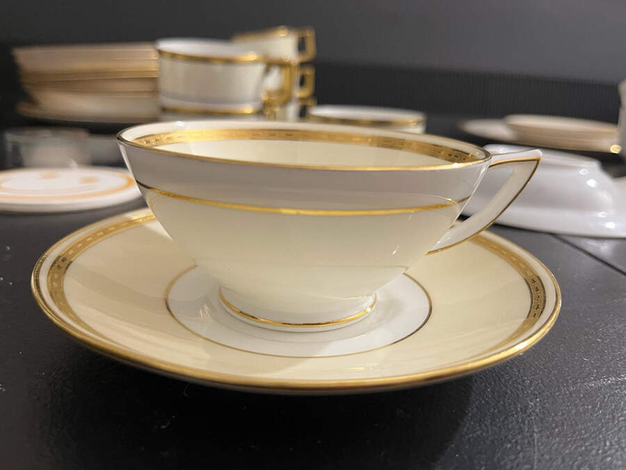 K134 Footed Cup & Saucer Set by Minton-1