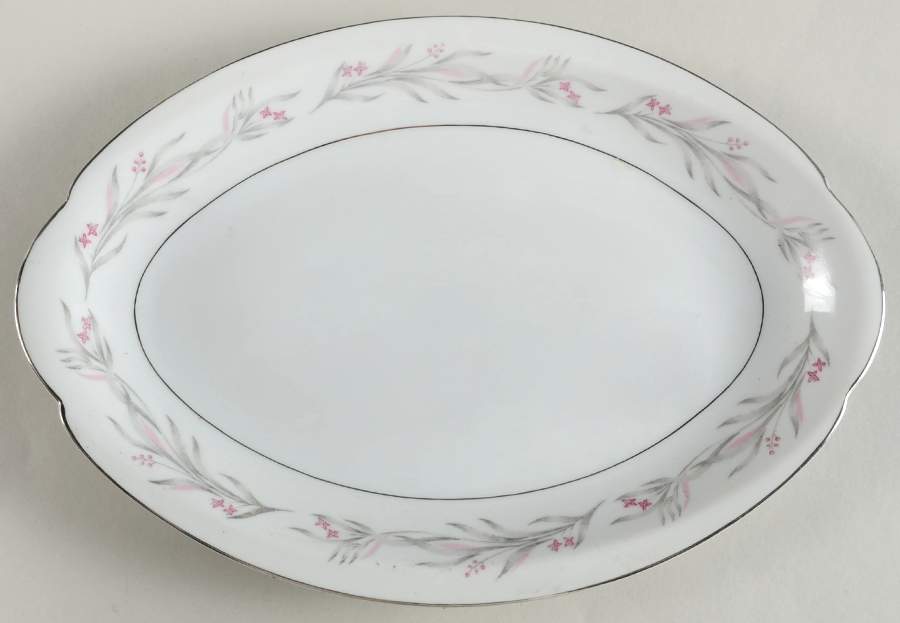 Contessa (Platinum) 12" Oval Serving Platter by Meito-1