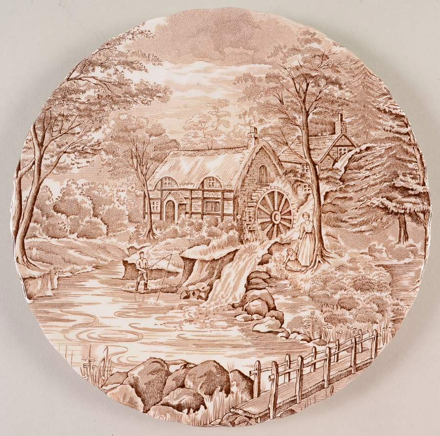 The Mill Brown Salad Plate by Alfred Meakin-1